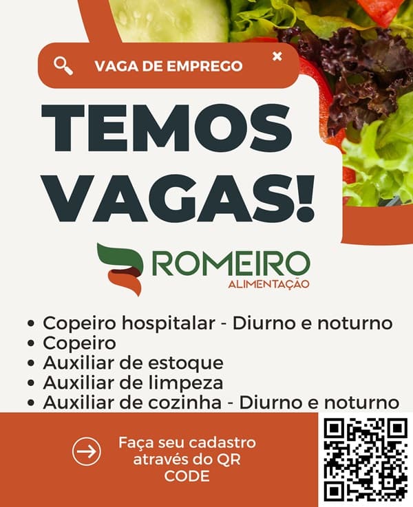 Romeiro Alimentação abre vagas de emprego