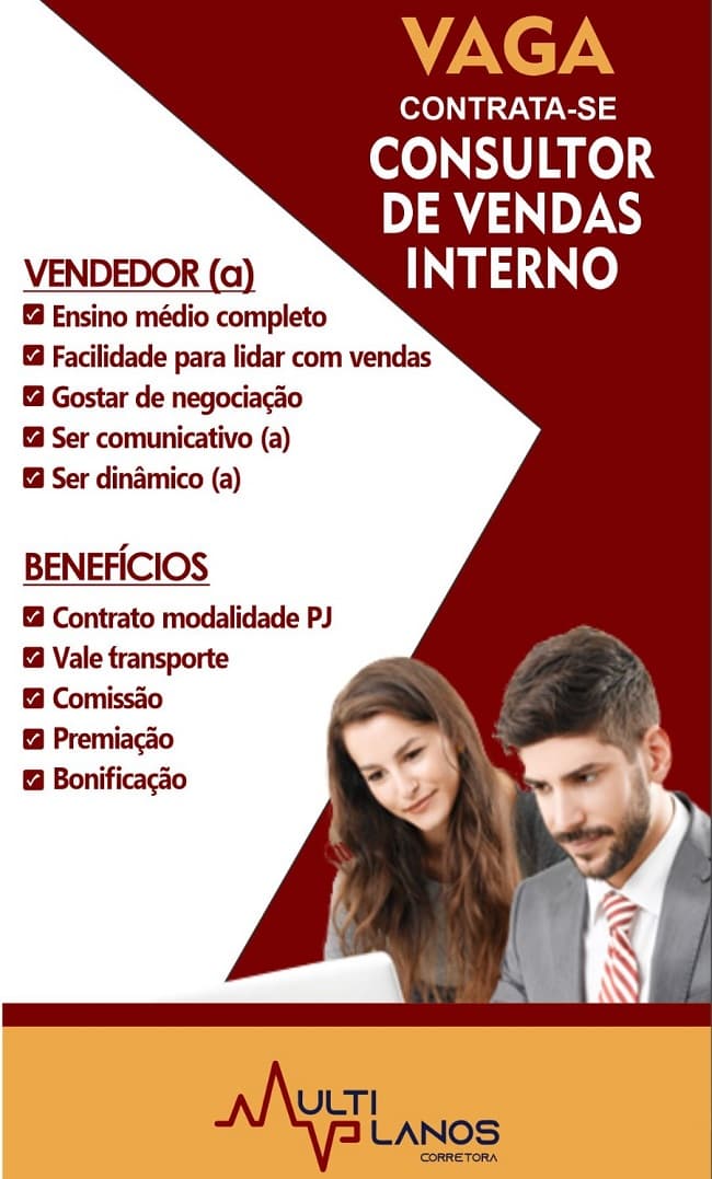 VAGA DE VENDEDOR INTERNO