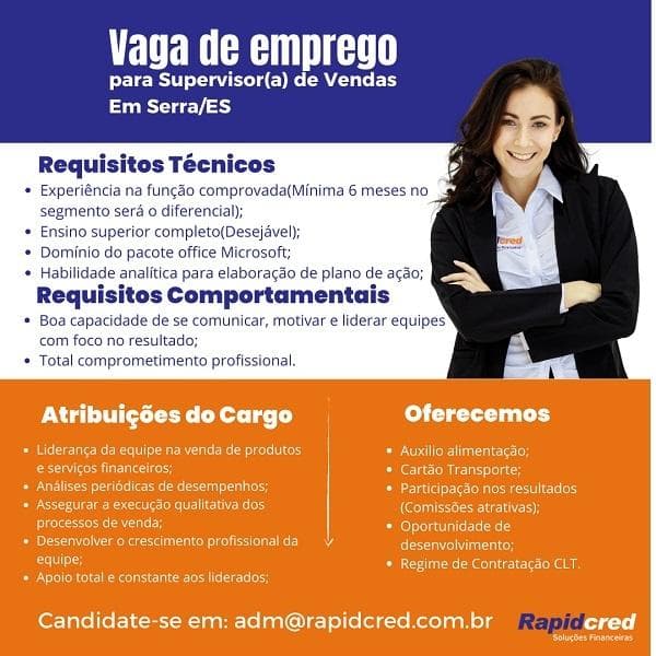 SUPERVISOR DE VENDAS 