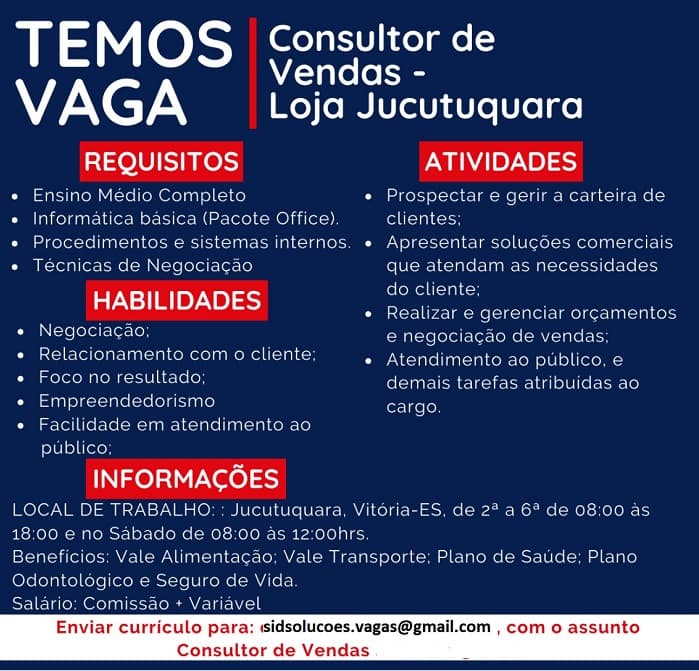 CONSULTOR DE VENDAS