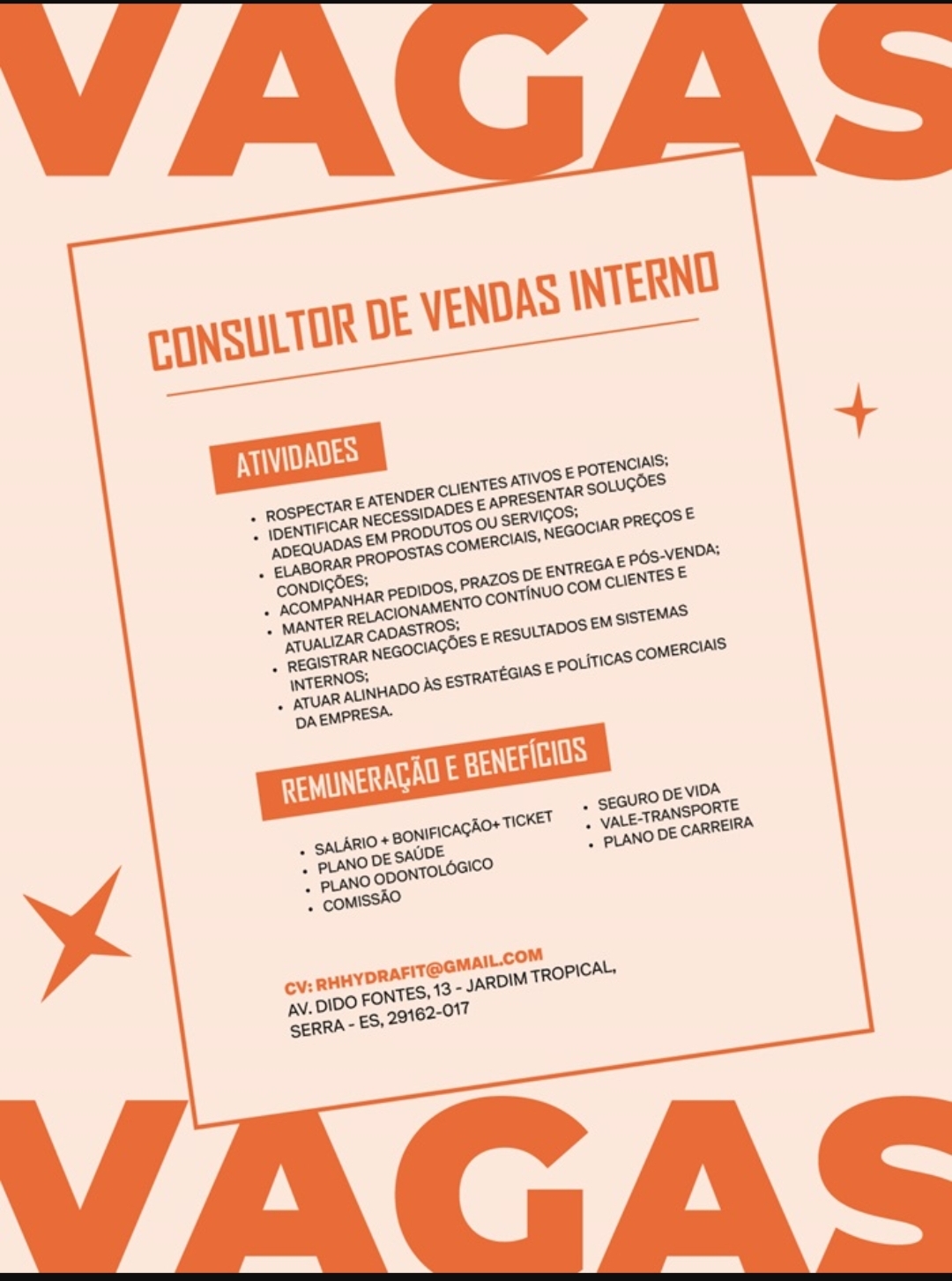 CONSULTOR DE VENDAS INTERNO