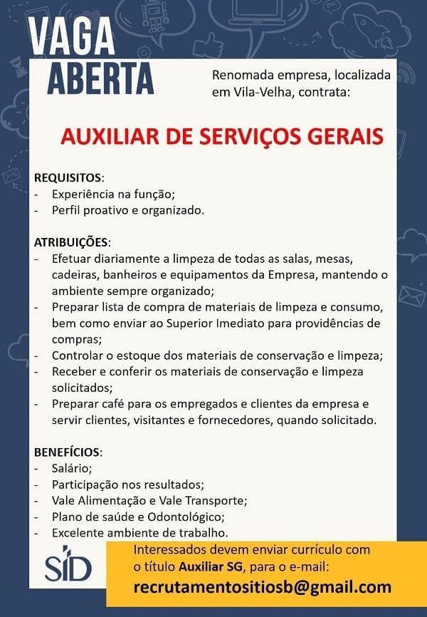 AUXILIAR DE SERVIÇOS GERAIS