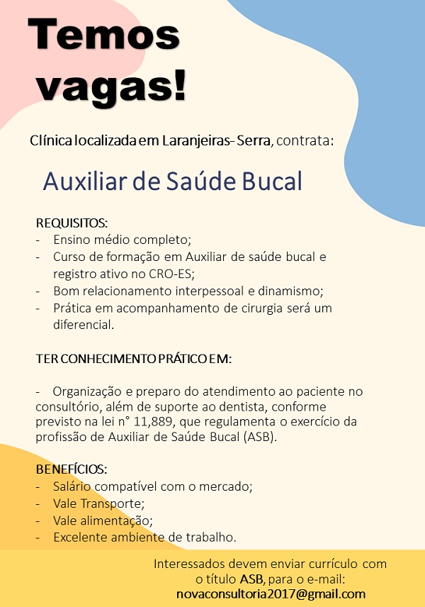 AUXILIAR DE SAÚDE BUCAL 