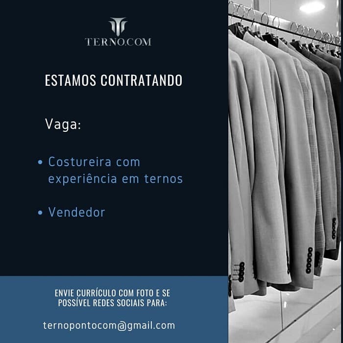 VAGA DE COSTUREIRA E VENDEDOR