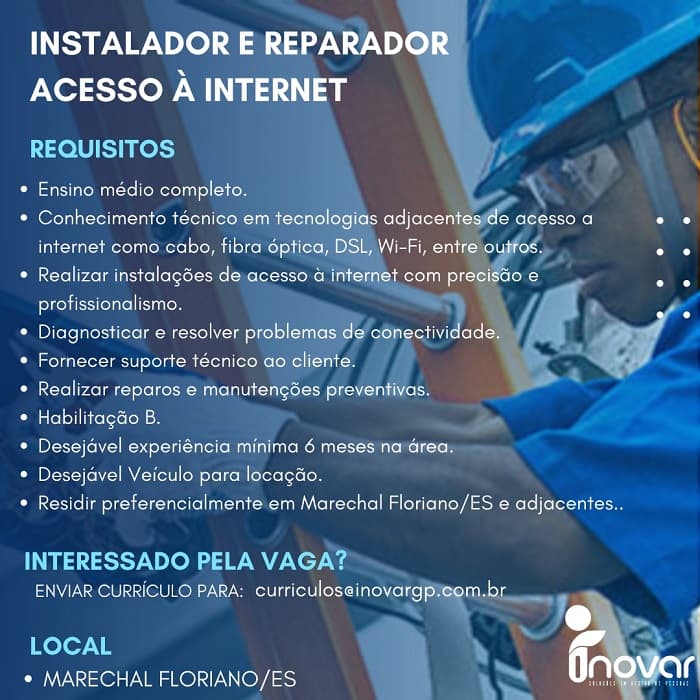 INSTALADOR E REPARADOR (MARECHAL FLORIANO/ES)