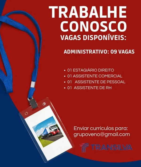 TRANSILVA ABRE VAGAS PARA ÁREA ADMINISTRATIVA 