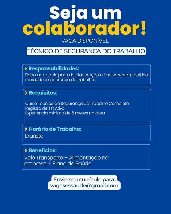 TÉCNICO DE SEGURANÇA DO TRABALHO