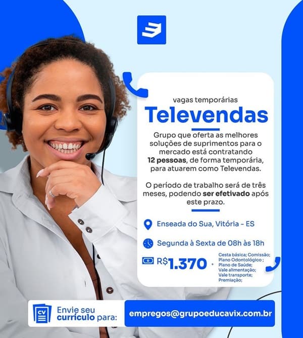 OPERADOR DE TELEVENDAS (Temporário)