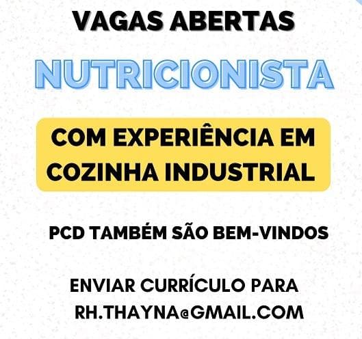 Vagas para Nutricionista PCD 