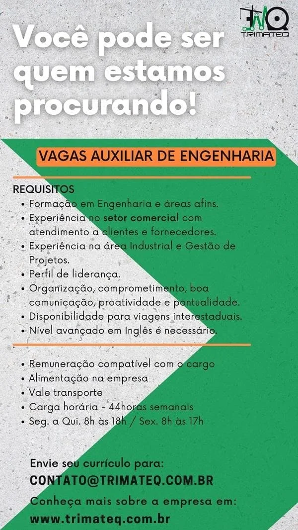 Empresa do setor Offshore contrata Auxiliar de Engenharia