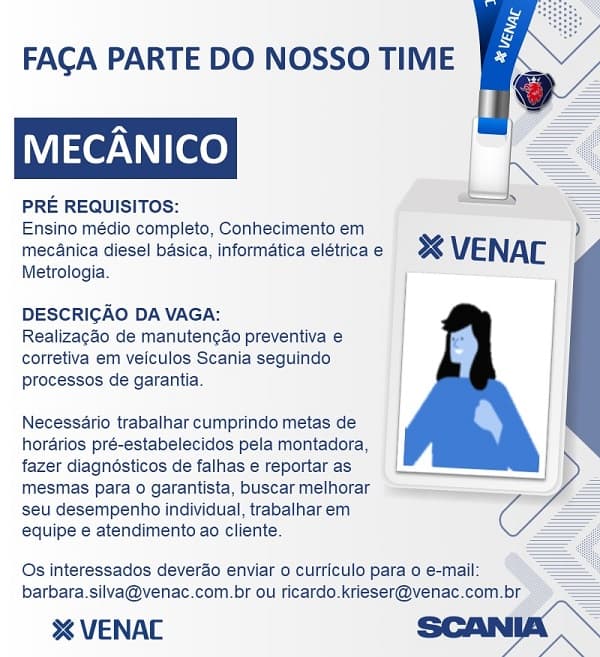 VENAC CONTRATA MECÂNICO