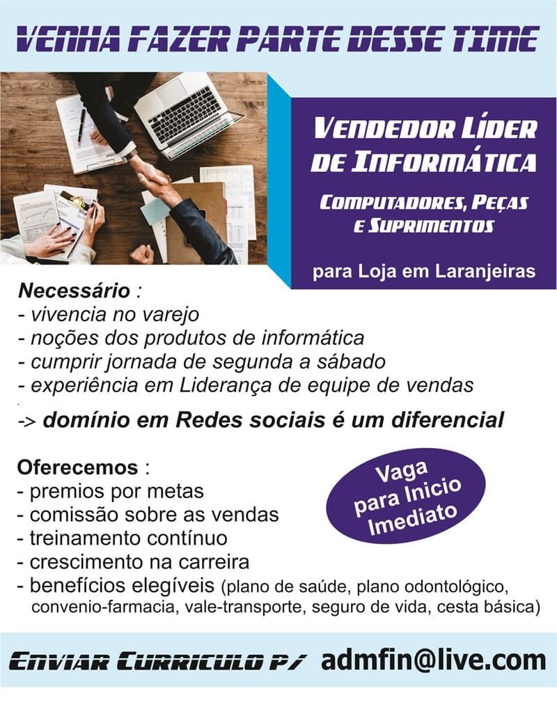 VENDEDOR LÍDER DE INFORMÁTICA