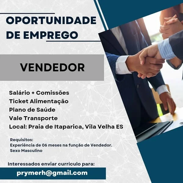 VENDEDOR INTERNO - 02 VAGAS