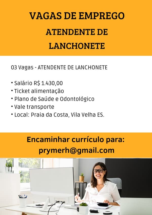 ATENDENTE DE LANCHONETE