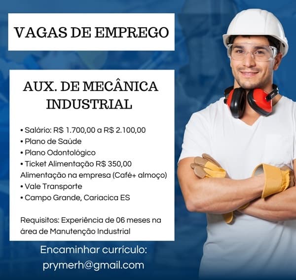 AUXILIAR DE MANUTENÇÃO INDUSTRIAL