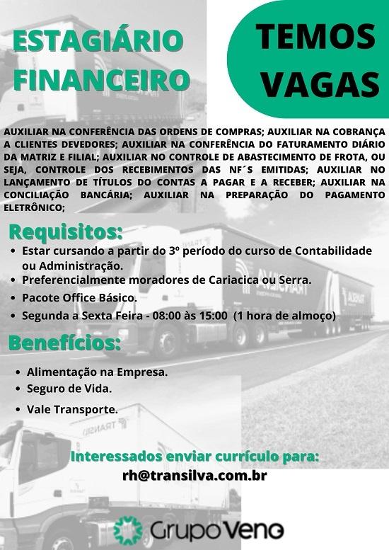 Grupo Veno contrata Estagiário Financeiro