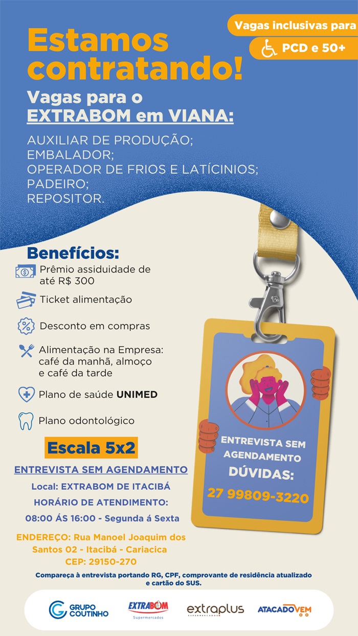 Vagas para o EXTRABOM em VIANA
