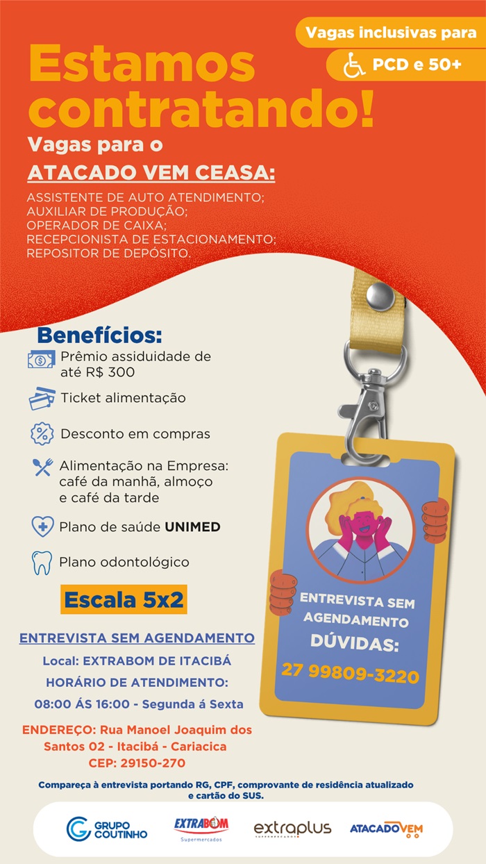 Vagas para o ATACADO VEM CEASA