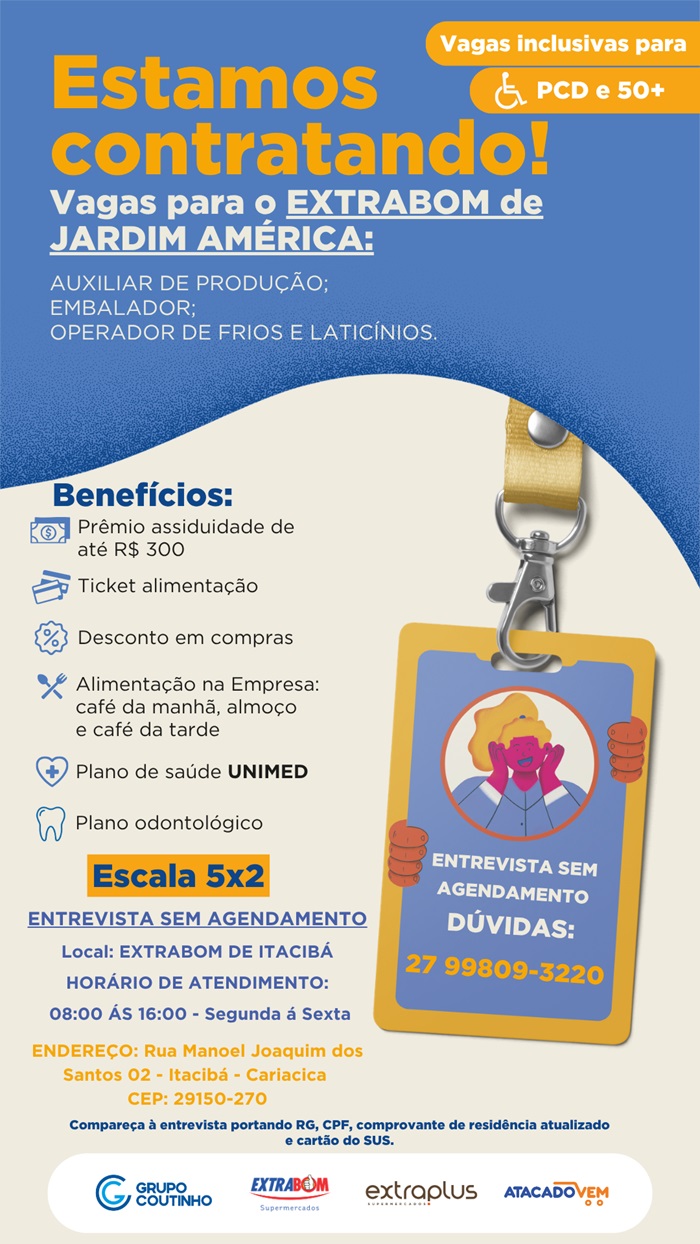 Vagas para o EXTRABOM de JARDIM AMÉRICA