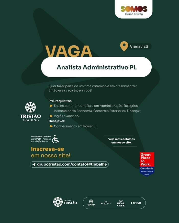 ANALISTA ADMINISTRATIVO – TRISTÃO TRADING