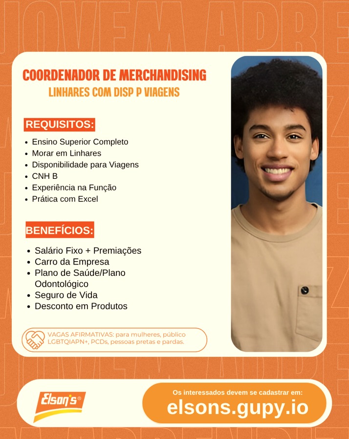 Elson’s contrata Coordenador de Merchandising