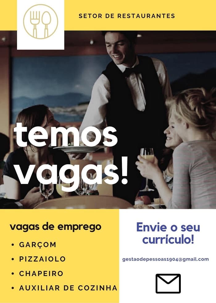 Restaurante oferta diversas vagas de emprego