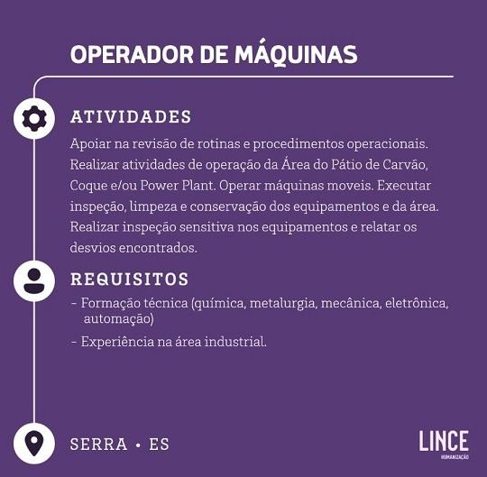 OPERADOR DE MÁQUINAS