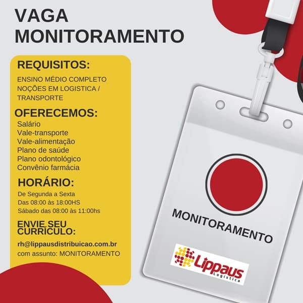 LIPPAUS ABRE VAGA PARA MONITORAMENTO