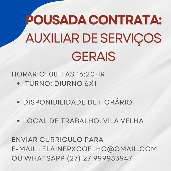 AUXILIAR DE SERVIÇOS GERAIS