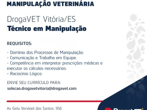 TÉCNICO EM MANIPULAÇÃO DE MEDICAMENTOS VETERINÁRIOS