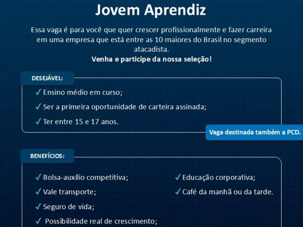 Unimarka contrata Jovem Aprendiz