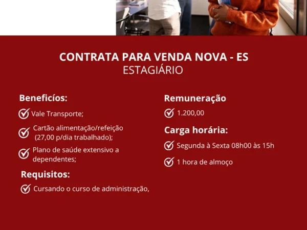GRUPO PODIUM CONTRATA ESTAGIÁRIO - VENDA NOVA/ES