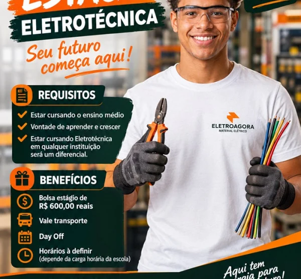  Eletroagora abre vaga de Estágio em Eletrotécnica | Cariacica
