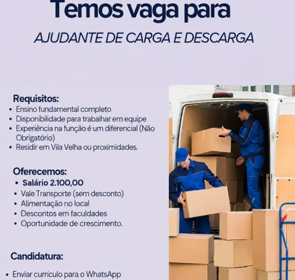 Operlog contrata Ajudante de Carga e Descarga