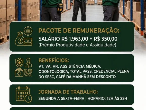 Vaga para Auxiliar de Estoque
