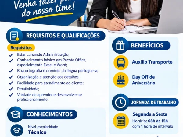 Vaga para Estágio em Administração