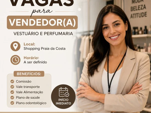  VAGAS PARA VENDEDOR(A)