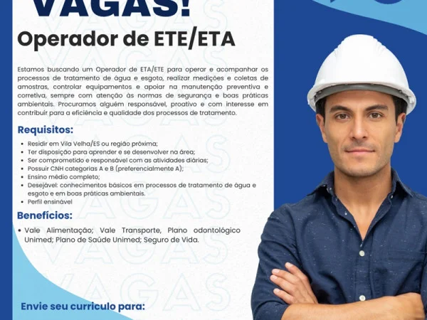 Fluxo Ambiental contrata Operador de ETE e ETA