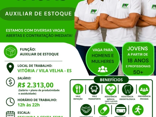 Comolatti contrata Auxiliar de Estoque