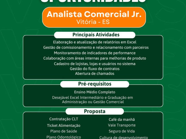 CONSIGA CONTRATA ANALISTA COMERCIAL JR.
