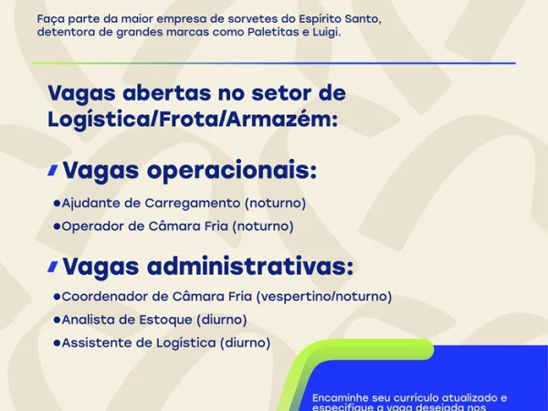 Grupo Lamoia abre vagas operacionais e administrativas (Piúma/ES)