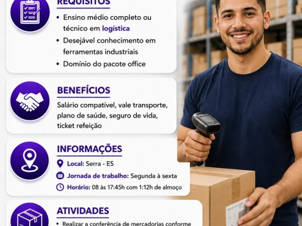 Vaga para Auxiliar de Almoxarife