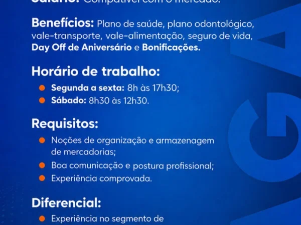 Vimercati contrata Auxiliar de Estoque