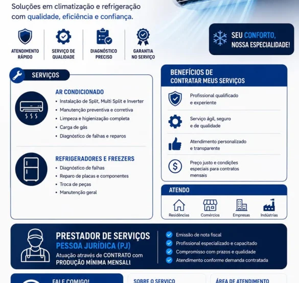 VAGA DE TÉCNICO DE REFRIGERAÇÃO PJ