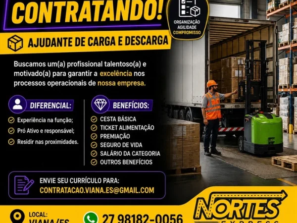 Nortes Express contrata Ajudante de Carga e Descarga