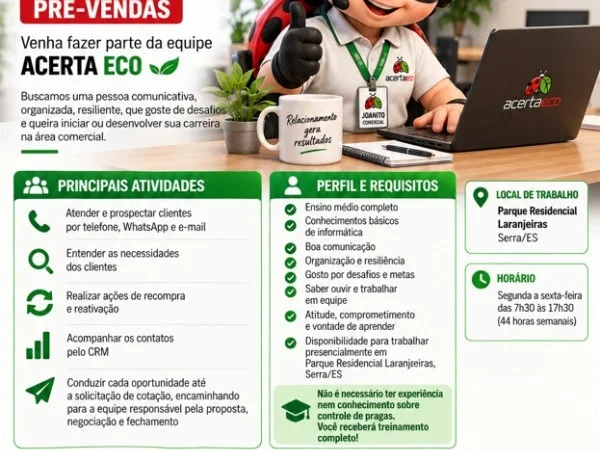 ASSISTENTE DE VENDAS JÚNIOR - PRÉ-VENDAS