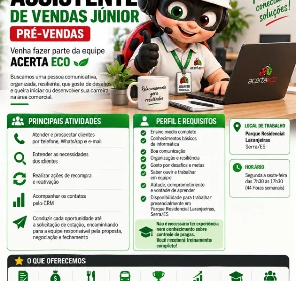 ASSISTENTE DE VENDAS JÚNIOR - PRÉ-VENDAS