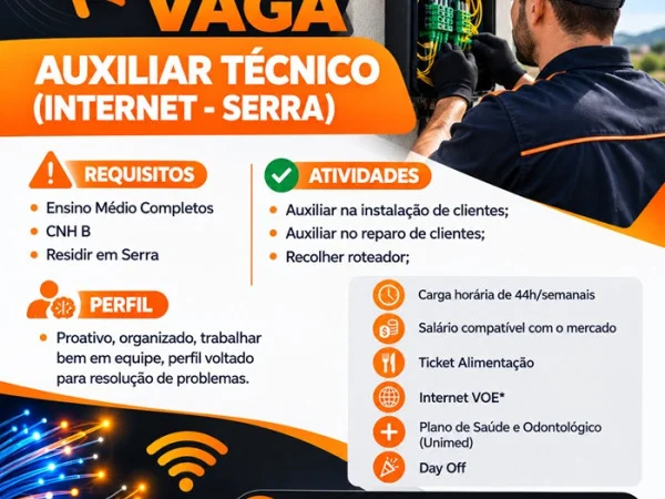 AUXILIAR TÉCNICO (INTERNET - SERRA)