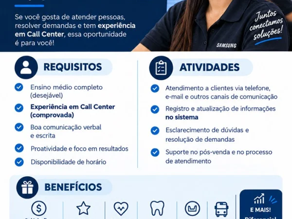 Samsung Smart Center contrata Call Center