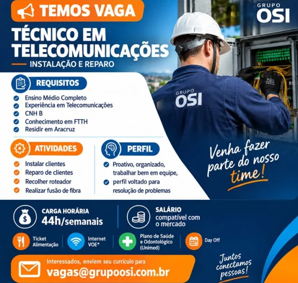 TÉCNICO EM TELECOMUNICAÇÕES | INSTALAÇÃO E REPARO